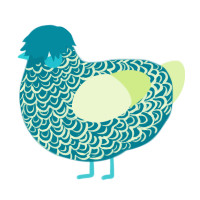 A sea and apple chicken with a double-lace pattern