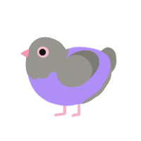 Fashionable Pigeon, a lilac and ash chicken with a head pattern