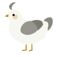 A white and ash chicken