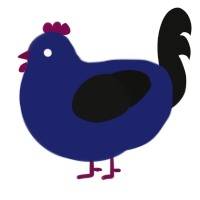 A navy and black chicken
