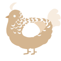 A beige and cream chicken with a half-lace pattern