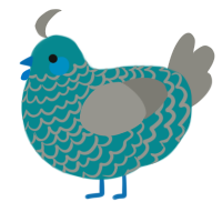 A teal and ash chicken with a lace pattern