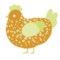 A orange and lemon chicken with a speckle pattern
