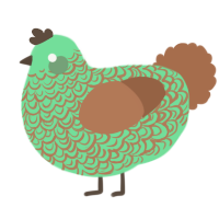 A spring and brown chicken with a double-lace pattern