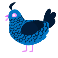 A sapphire and tumblr chicken with a lace pattern