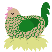 A beige and leaf chicken with a lace pattern