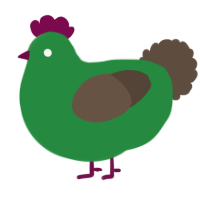 A viridian and bark chicken