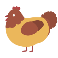 A honey and russet chicken with a head pattern