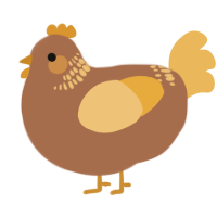 A brown and honey chicken with a neck-band pattern