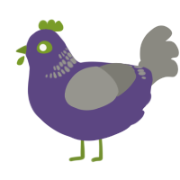 A overcast and ash chicken with a neck-band pattern