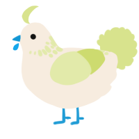 A cream and lemon chicken with a neck-speckle pattern