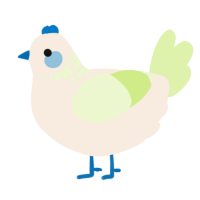 A cream and apple chicken with a neck-speckle pattern