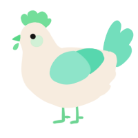 A cream and mint chicken