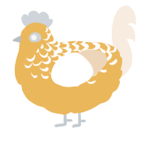 A honey and cream chicken with a half-lace pattern