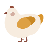 A cream and orange chicken
