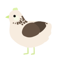 A cream and bark chicken with a neck-speckle pattern