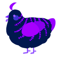 A tumblr and violet chicken with a half-bar pattern