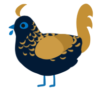 A tumblr and gold chicken with a half-lace pattern