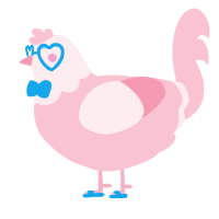 A rose chicken with a head pattern