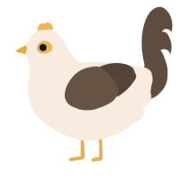 A cream and bark chicken
