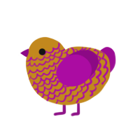 Peanut Butter Jelly, a ochre and plum chicken with a lace pattern