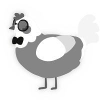 A ash and white chicken with a head pattern