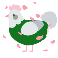 A leaf and mist chicken with a head pattern