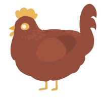 A russet chicken with a neck-speckle pattern