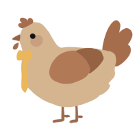 A beige and brown chicken