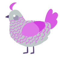 A silver and orchid chicken with a lace pattern