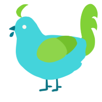A aqua and grass chicken