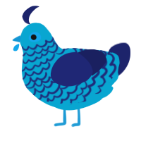 A cerulean and navy chicken with a lace pattern