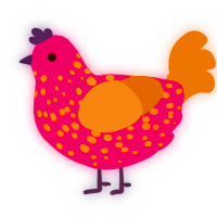 A plum and russet chicken with a speckle pattern