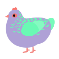 A olive and maroon chicken with a half-lace pattern