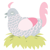 A mist and rose chicken with a lace pattern
