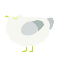 A white and silver chicken