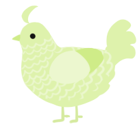 A apple chicken with a lace pattern