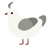 A white and ash chicken