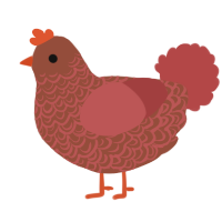 A russet and red chicken with a double-lace pattern