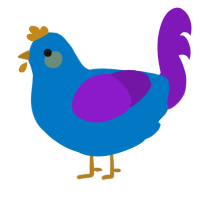 A sapphire and violet chicken