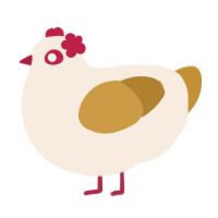 A cream and gold chicken