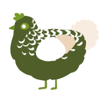 A olive and cream chicken with a half-lace pattern