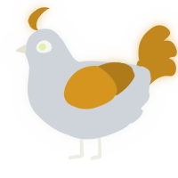 A mist and ochre chicken