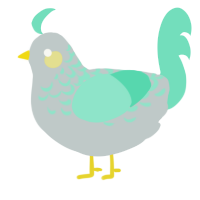 A silver and mint chicken with a half-lace pattern