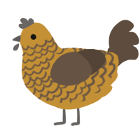 Burnt Umber, a gold and bark chicken with a lace pattern