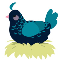 A tumblr and sea chicken with a half-lace pattern
