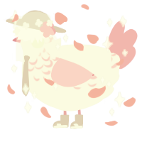 A white and pink chicken with a half-lace pattern