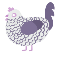 Ominous Wind, a silver and overcast chicken with a lace pattern