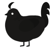 A sable and black chicken with a neck-speckle pattern