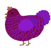 A wine and violet chicken with a lace pattern